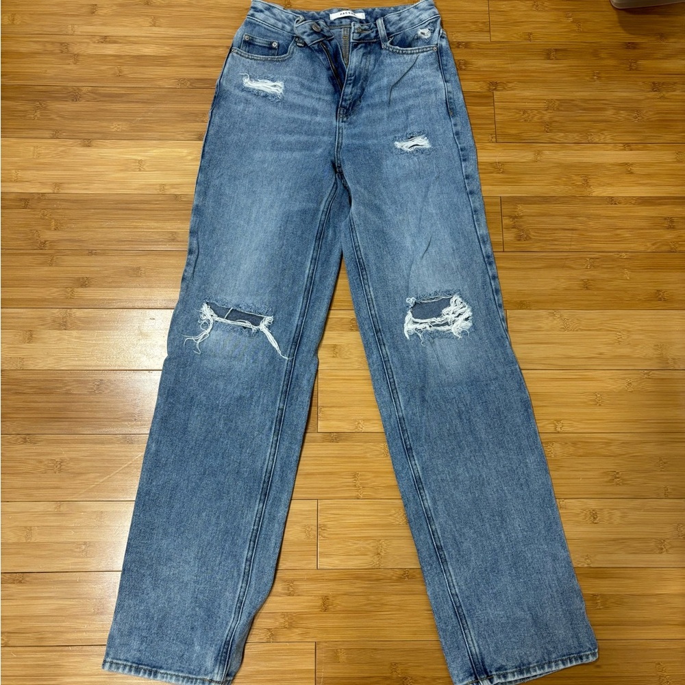 Women's Distressed Blue Jeans
